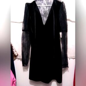 NWT  Free People XL Velvet And Lace Gorgeous Dress Mini Never Worn